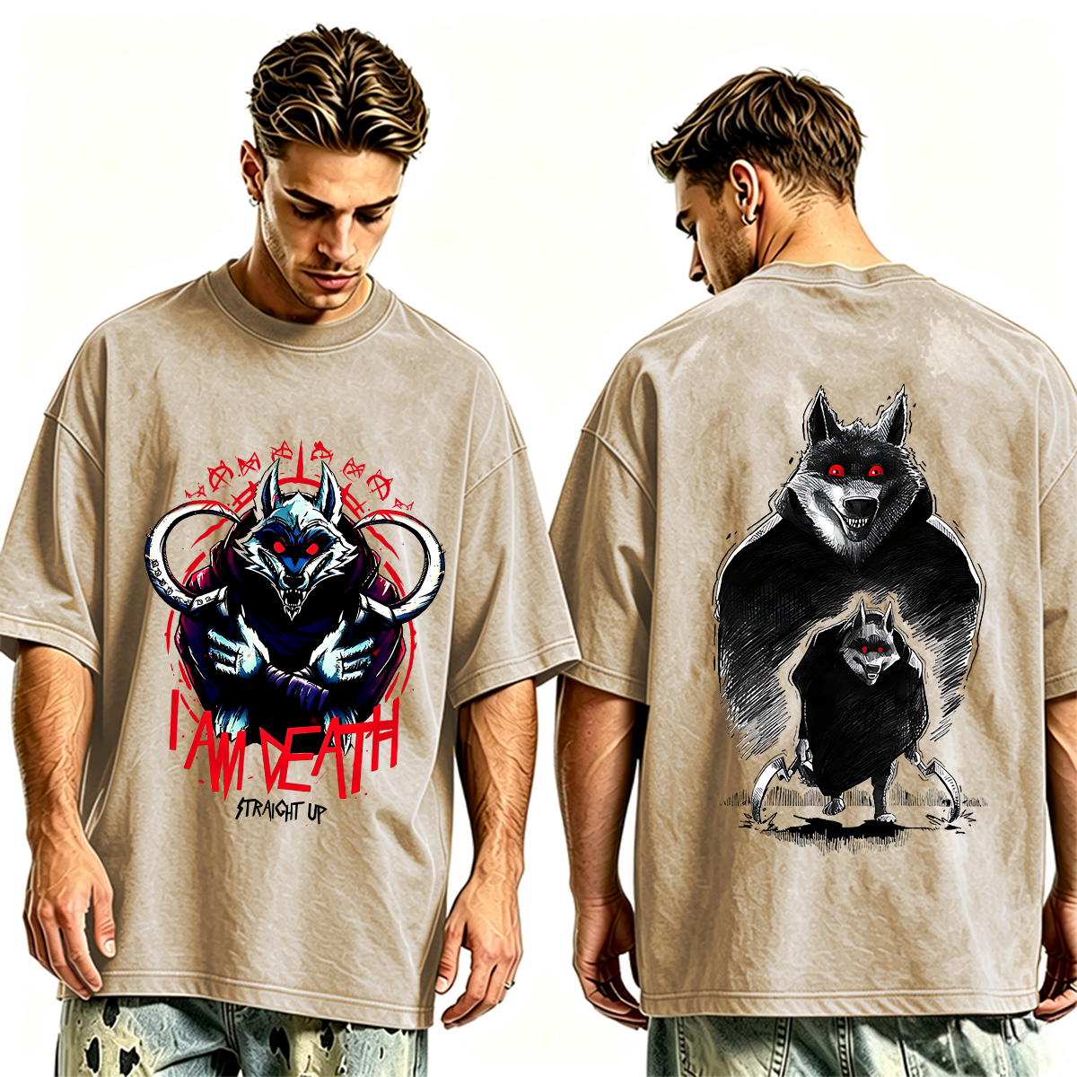 The Wolf Vintage Oversized T-shirt/Crewneck/Hoodie