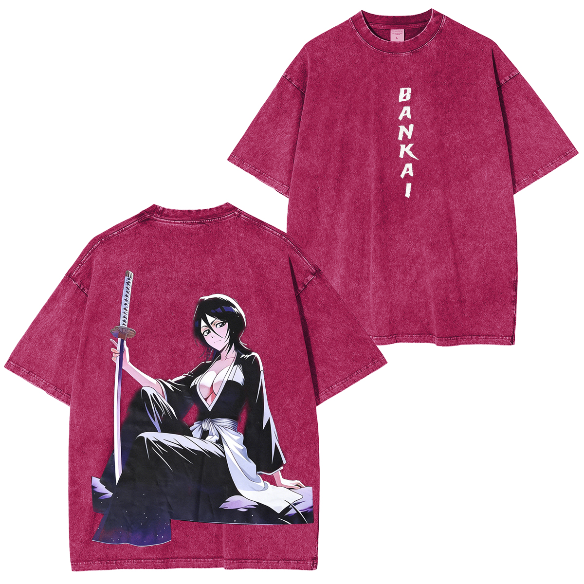 Playera Vintage Lavada Anime Bleach Unisex  Washed T-Shirt/Hoodie/Pullover Sweatshirt