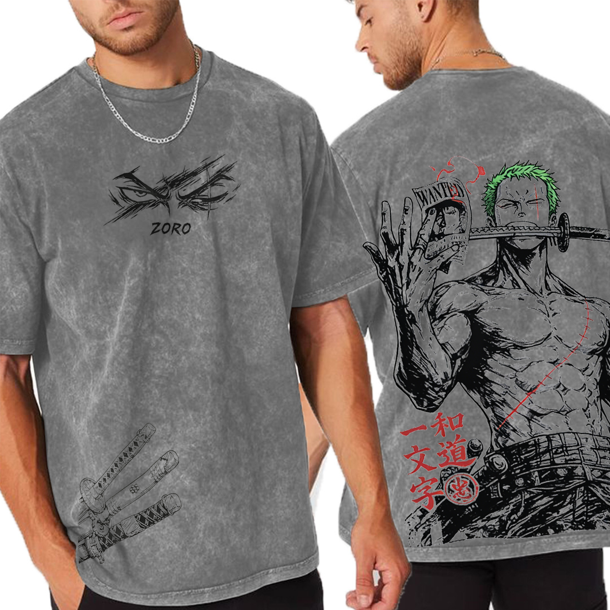 One Piece Roronoa Zoro Vintage Unisex  Washed T-Shirt