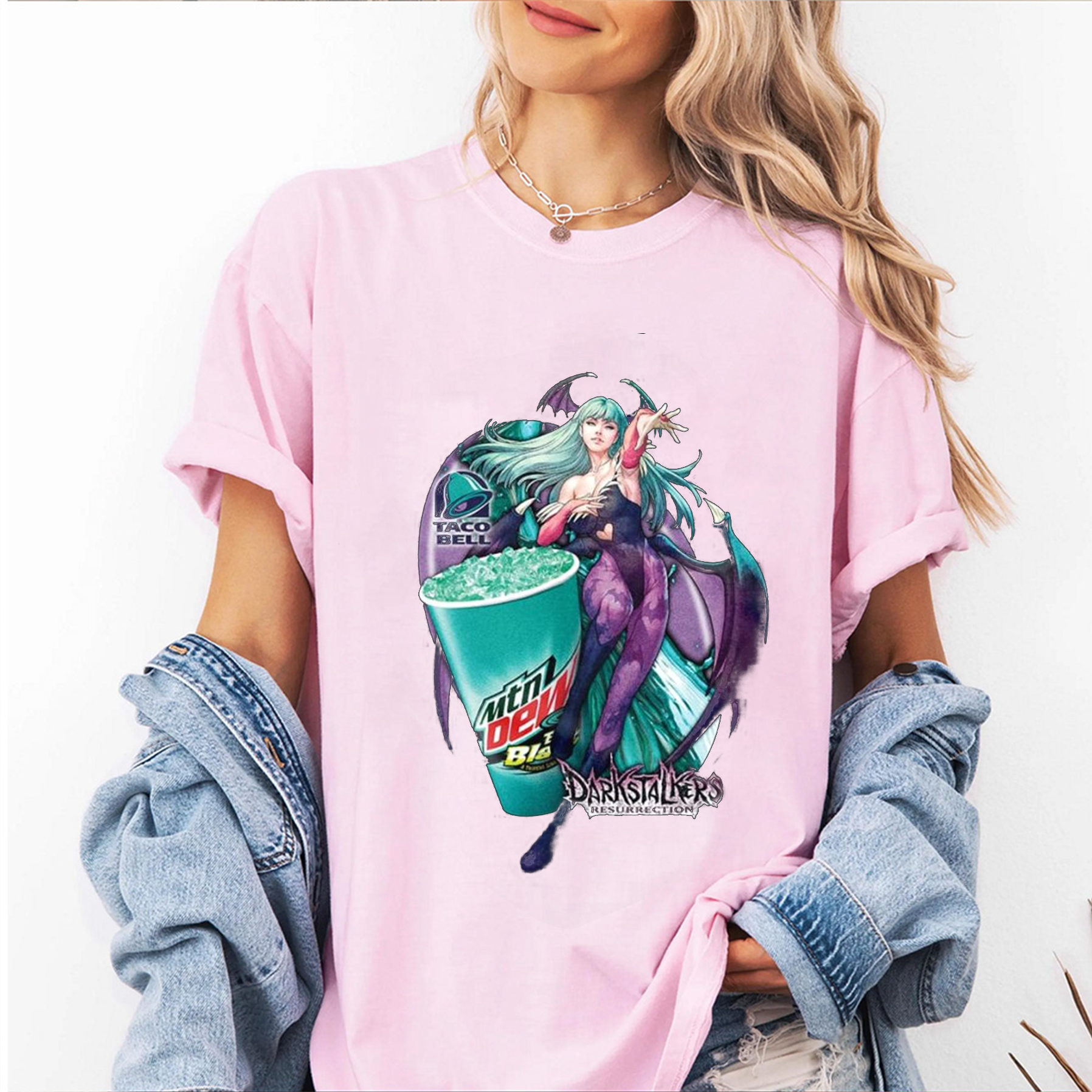 Taco Bell Baja Blast Darkstalkers Resurrection Oversized T-shirt/Crewneck/Hoodie