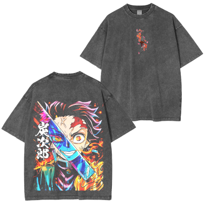 Demon Slayer Anime Unsiex Washed T-Shirt