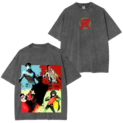 The Justice League Heroes Washed T-Shirt