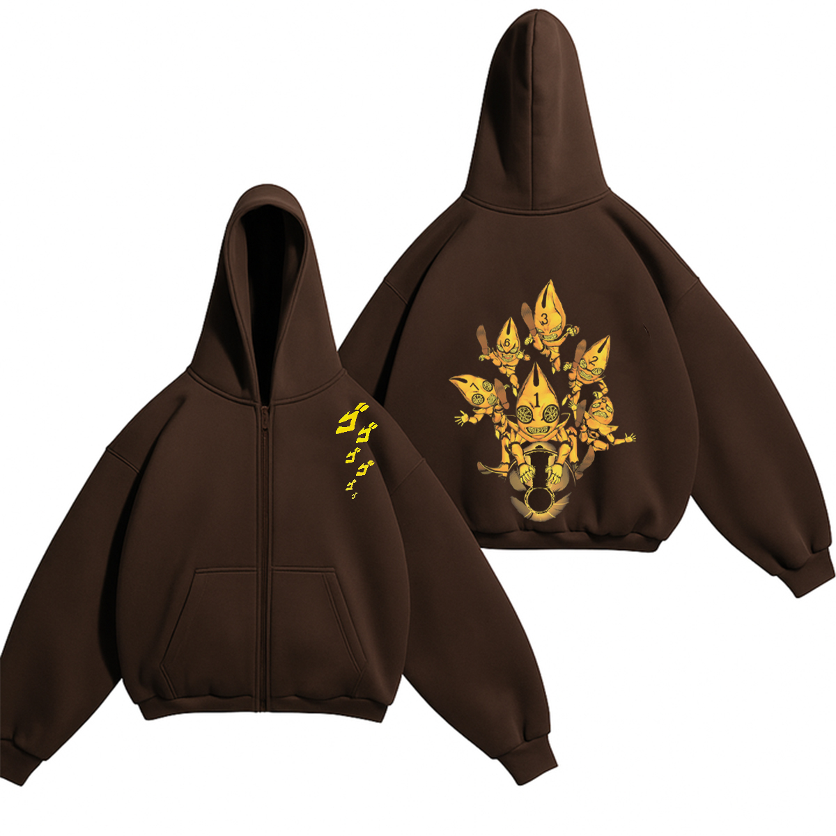 JoJos Bizarre Adventure Unisex Washed Zip Up Hoodie