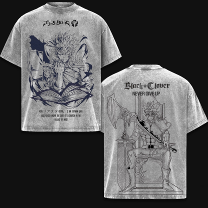 Asta x Black Bulls Black Clover Anime Washed T-shirt/Crewneck/Hoodie