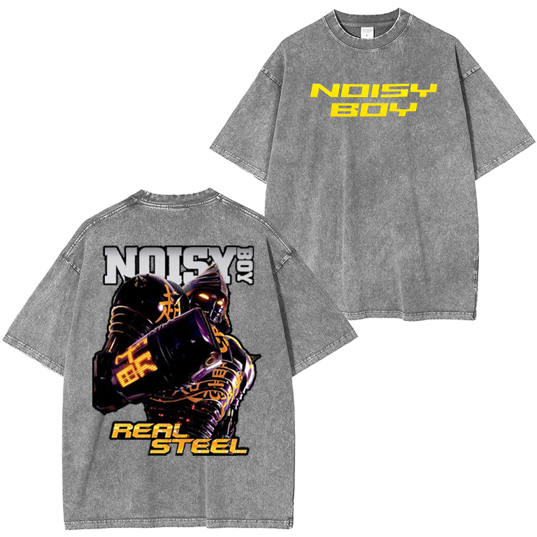 Noisy Boy in Real Steel Movie Black T-Shirt