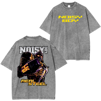 Noisy Boy in Real Steel Movie Black T-Shirt