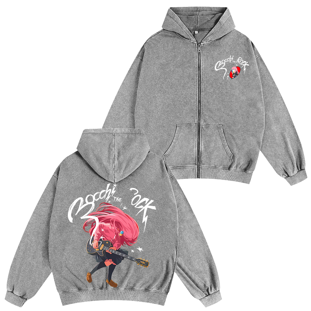 Jujutsu Kaisen Anime Unisex Washed Zip Up Hoodie