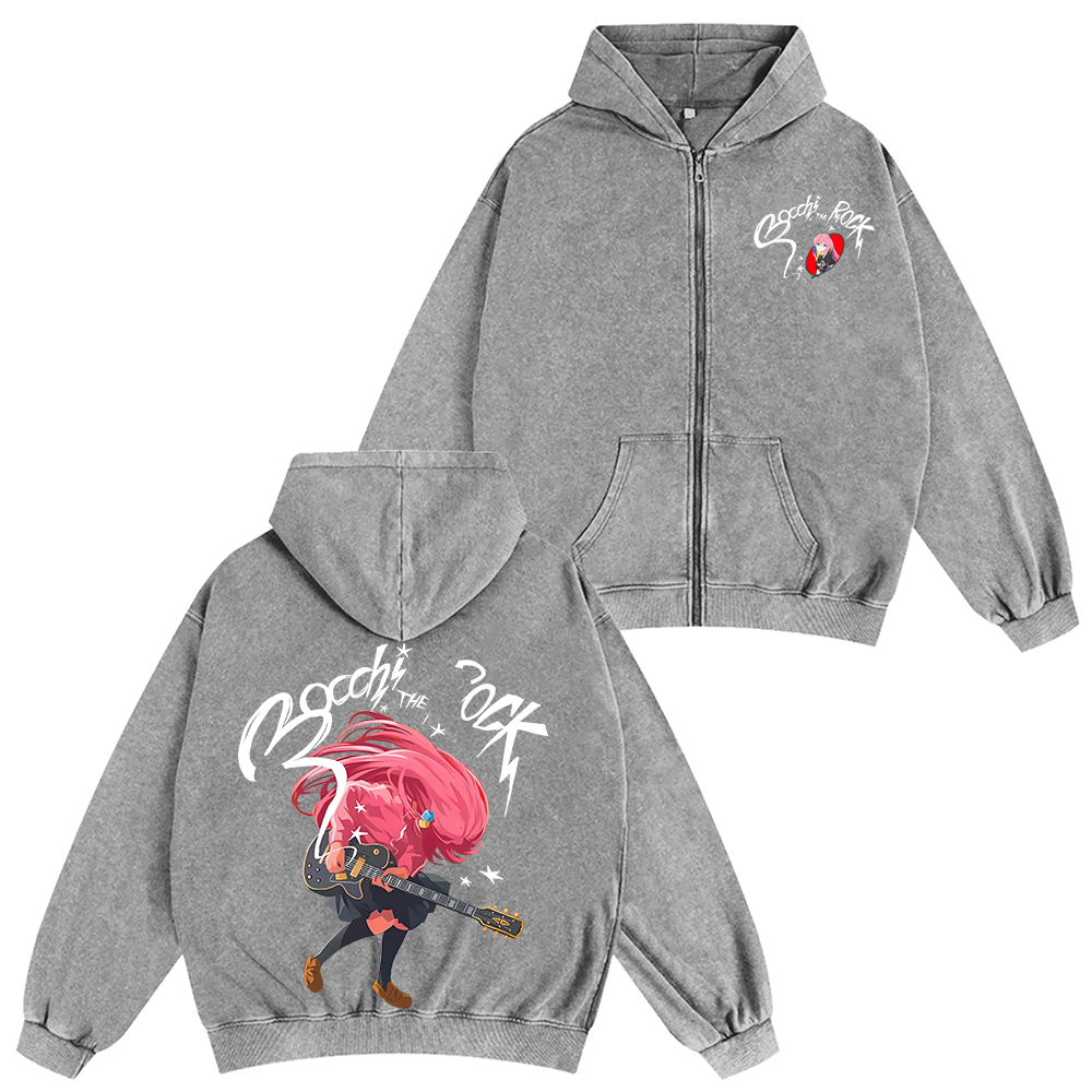 Jujutsu Kaisen Anime Unisex Washed Zip Up Hoodie