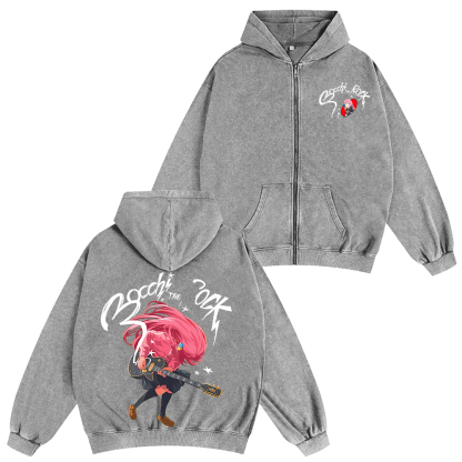 Jujutsu Kaisen Anime Unisex Washed Zip Up Hoodie