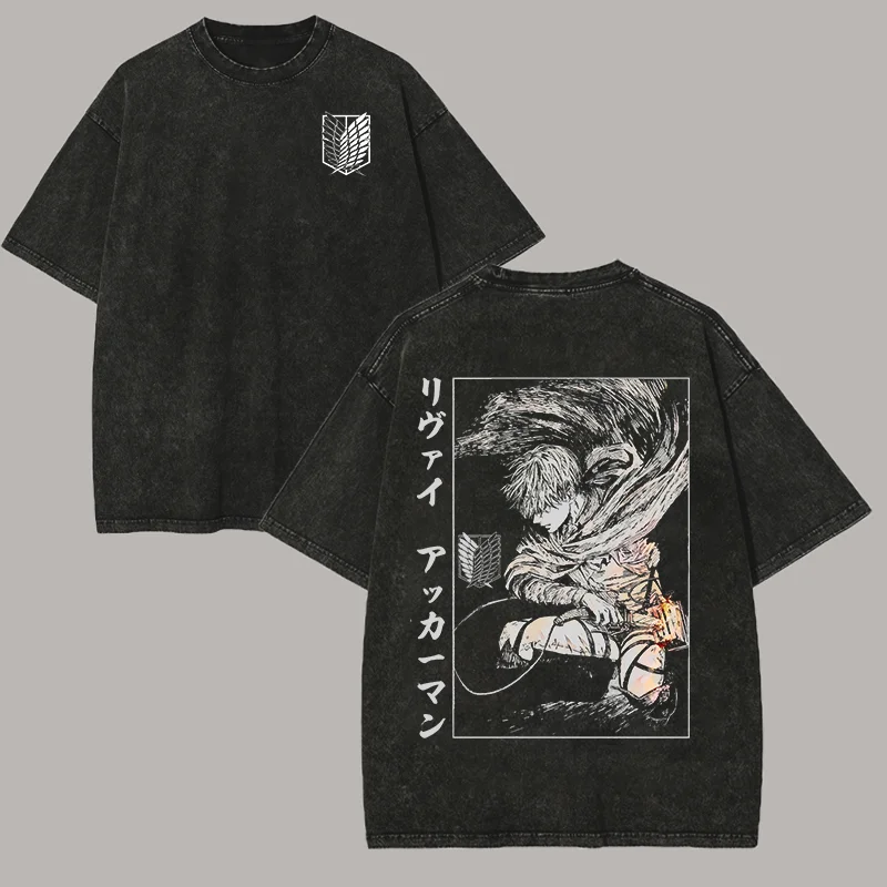 Levi Ackerman Printed Unisex Washed T-Shirt
