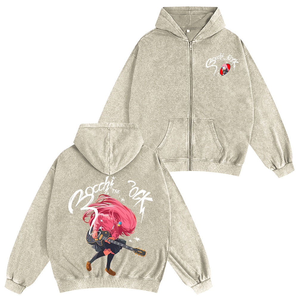 Jujutsu Kaisen Anime Unisex Washed Zip Up Hoodie