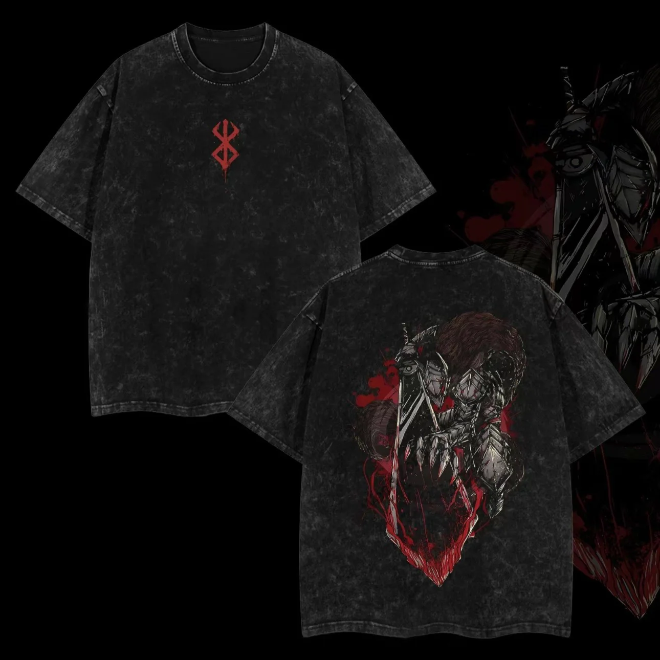 Berserk Printed Men's Washed T-Shirt