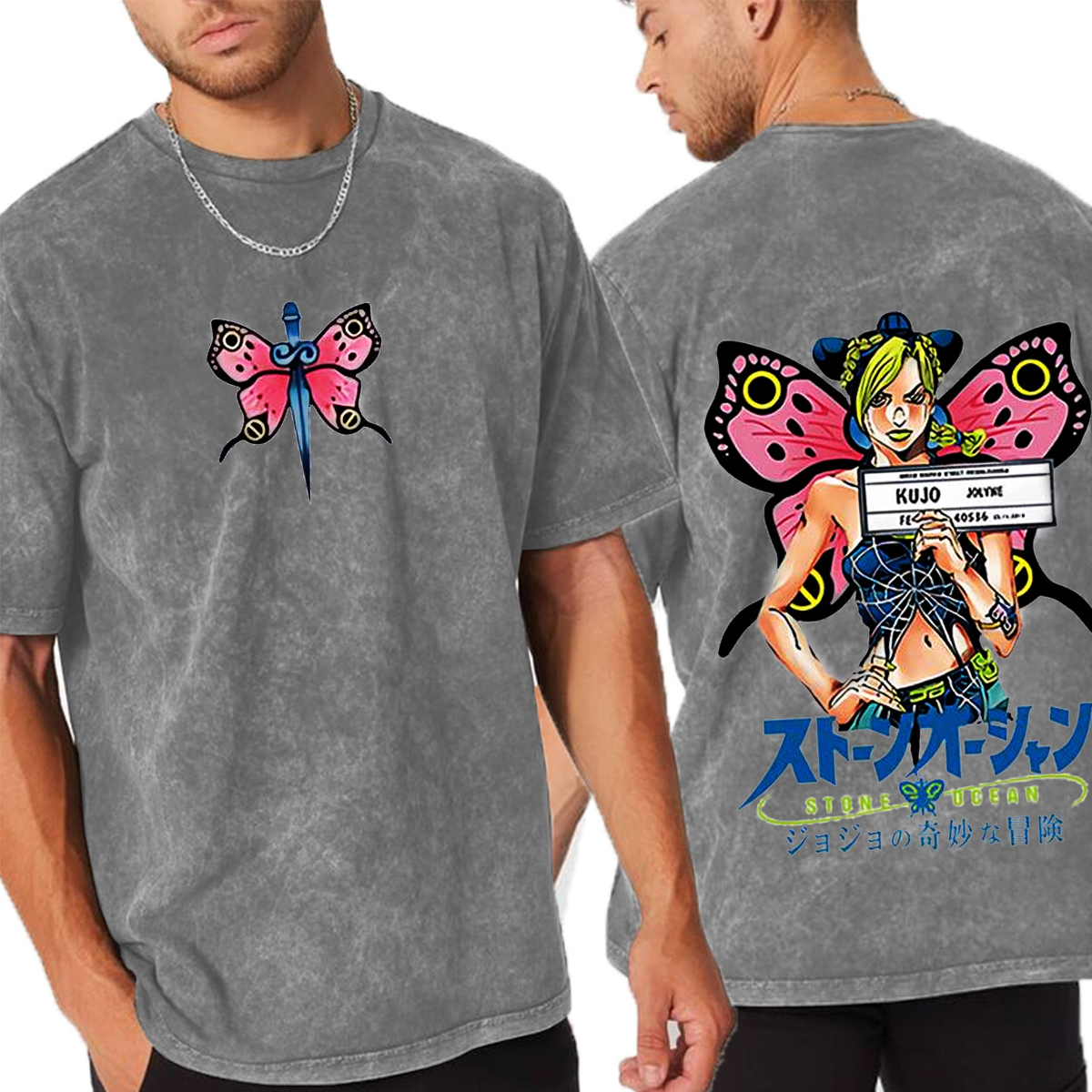 Hot Anime Jojo Bizarre Adventure Vintage Washed T-shirt/Crewneck/Hoodie