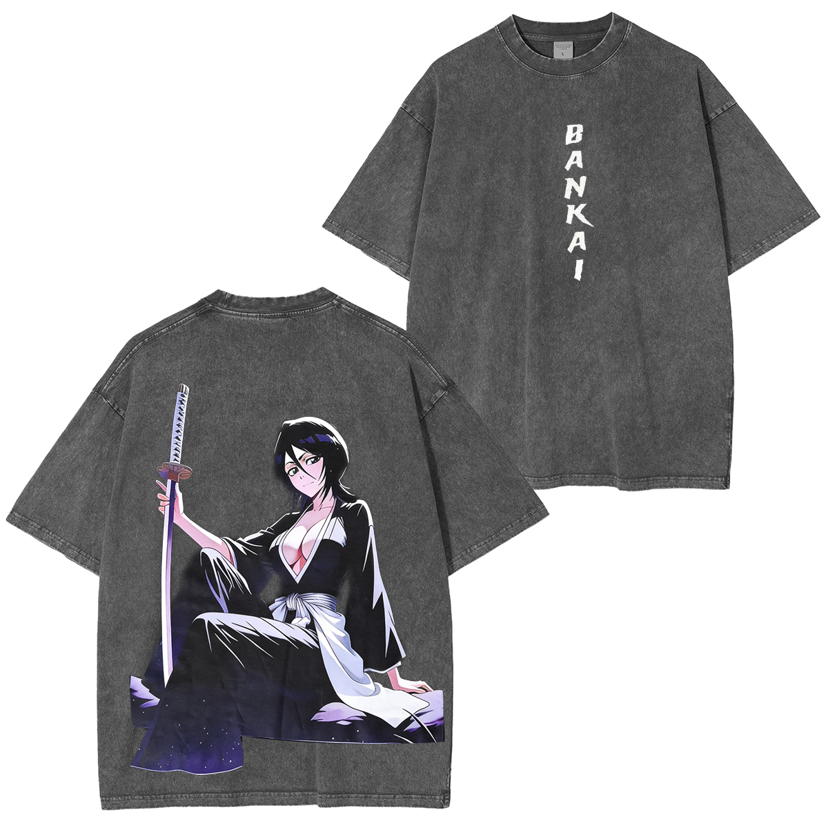 Playera Vintage Lavada Anime Bleach Unisex  Washed T-Shirt/Hoodie/Pullover Sweatshirt
