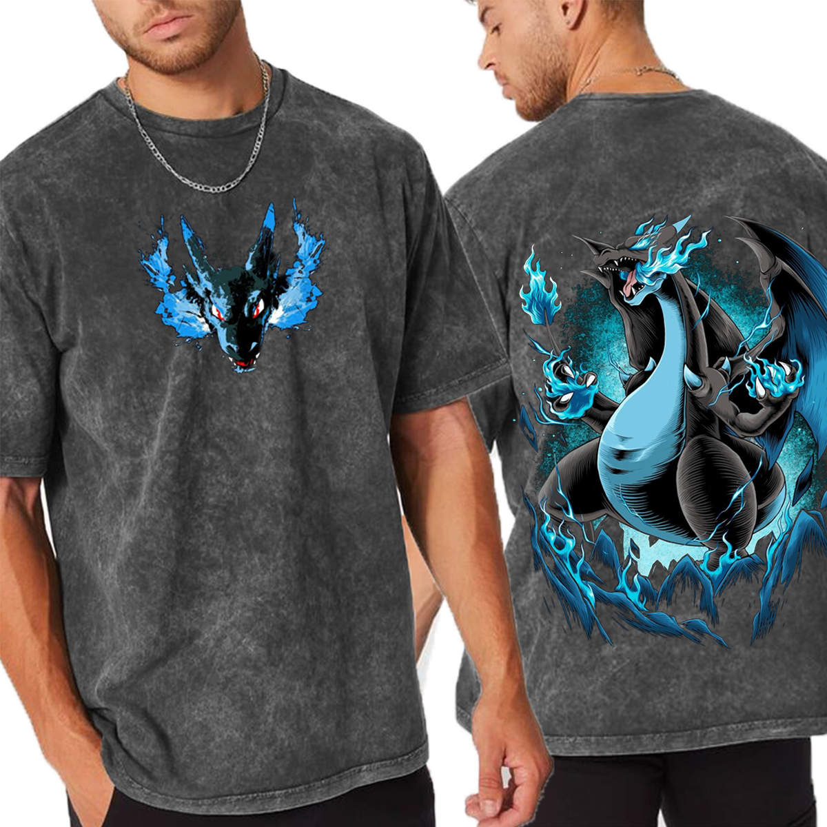 Mega Charizard X Pokemon Vintage Washed T-shirt/Crewneck/Hoodie