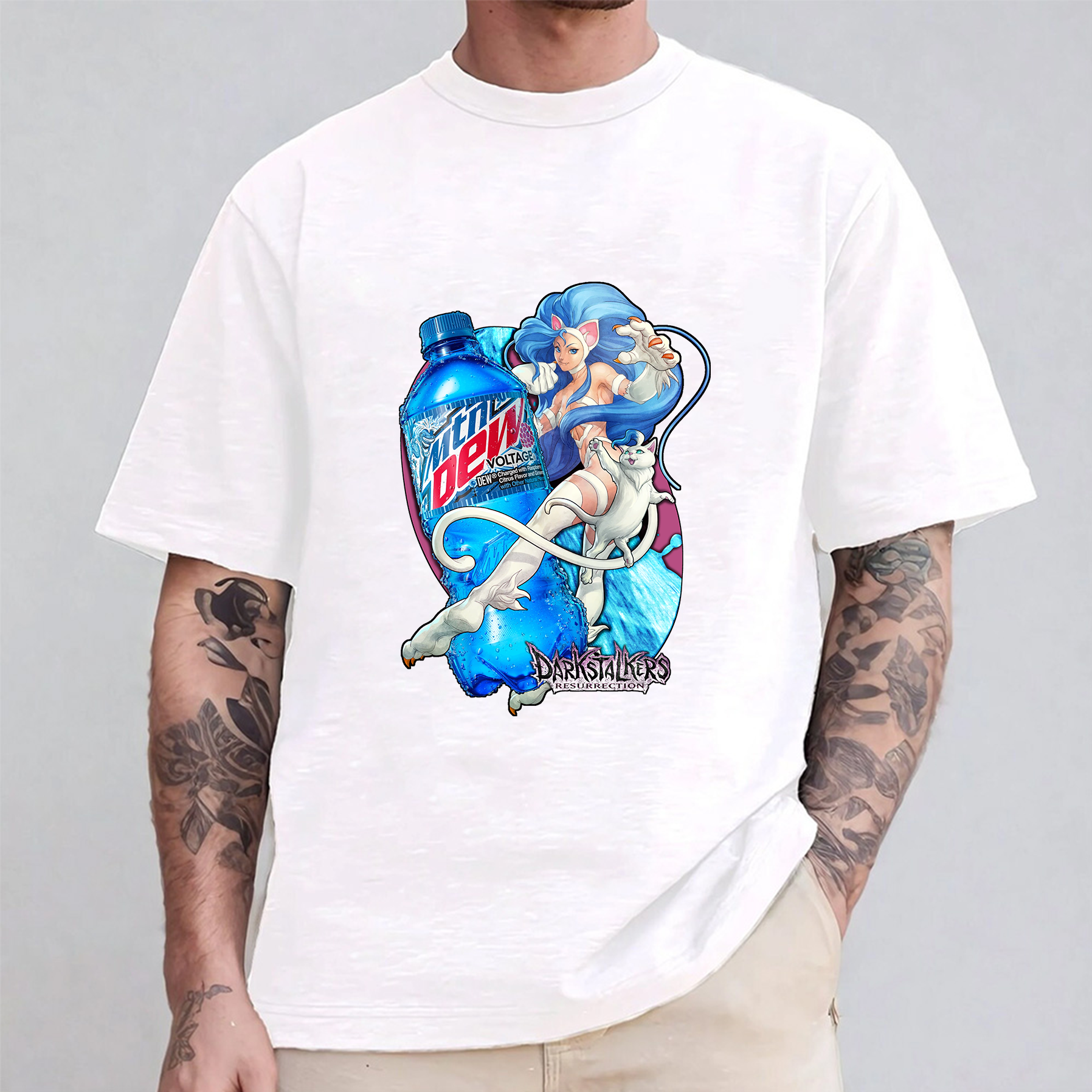 Felicia Darkstalkers Resurrection x Mtn Dew Voltage Oversized T-shirt/Crewneck/Hoodie