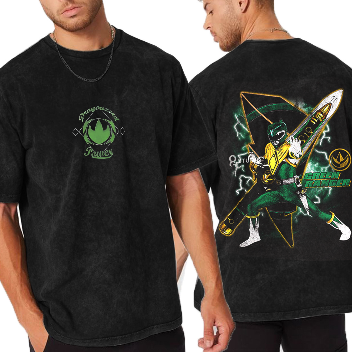 Men'S Green Power Ranger Vintage T Shirt