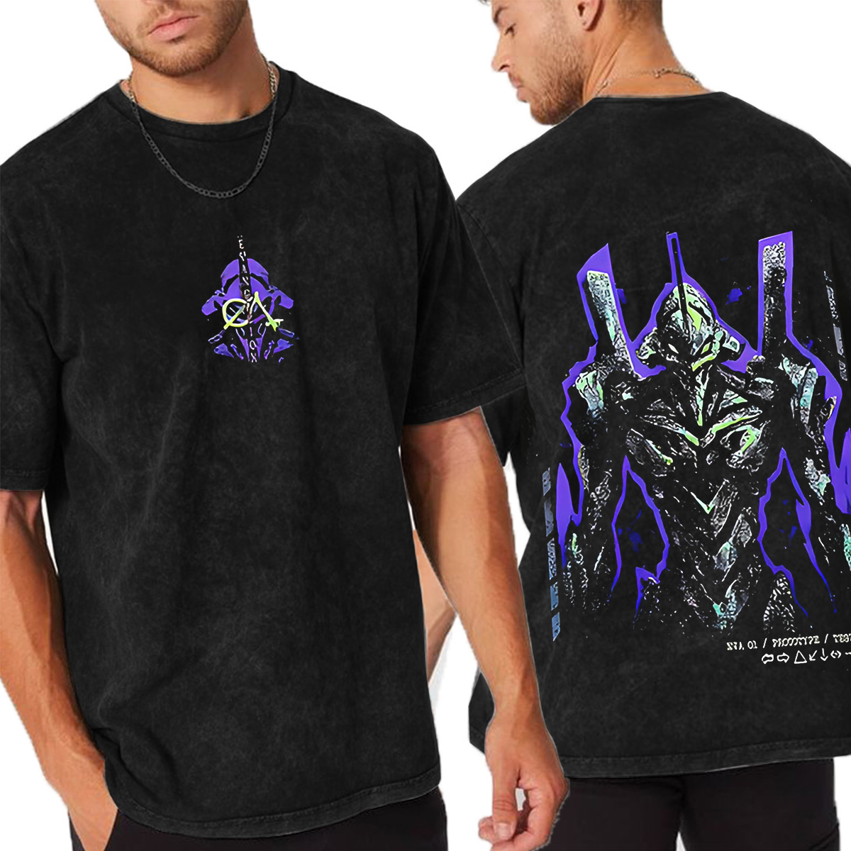 Neon Genesis Evangelion Printed Unisex Washed T-Shirt