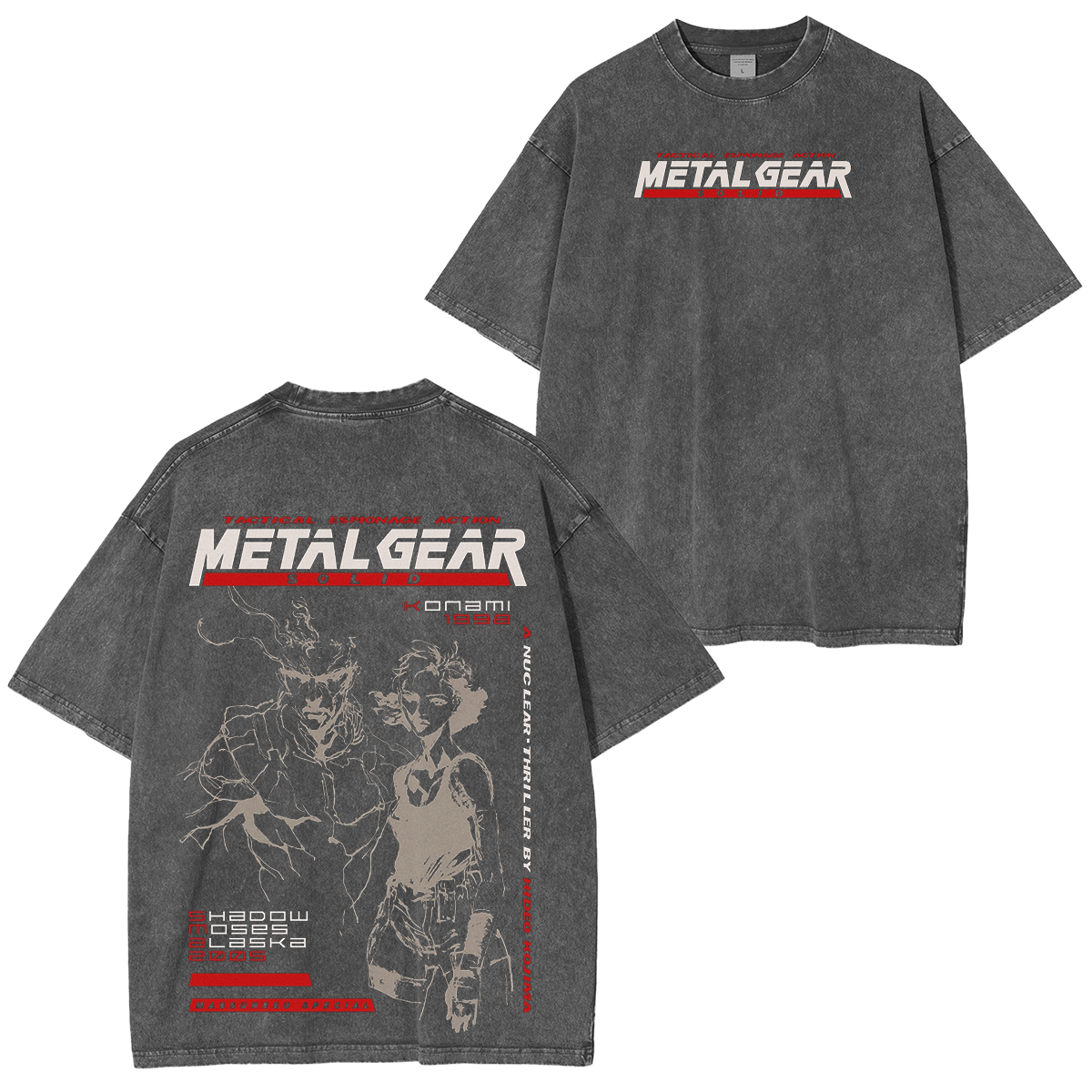 Metal Gear Solid Tactical Espionage Action Vintage Unisex Washed T-Shirt