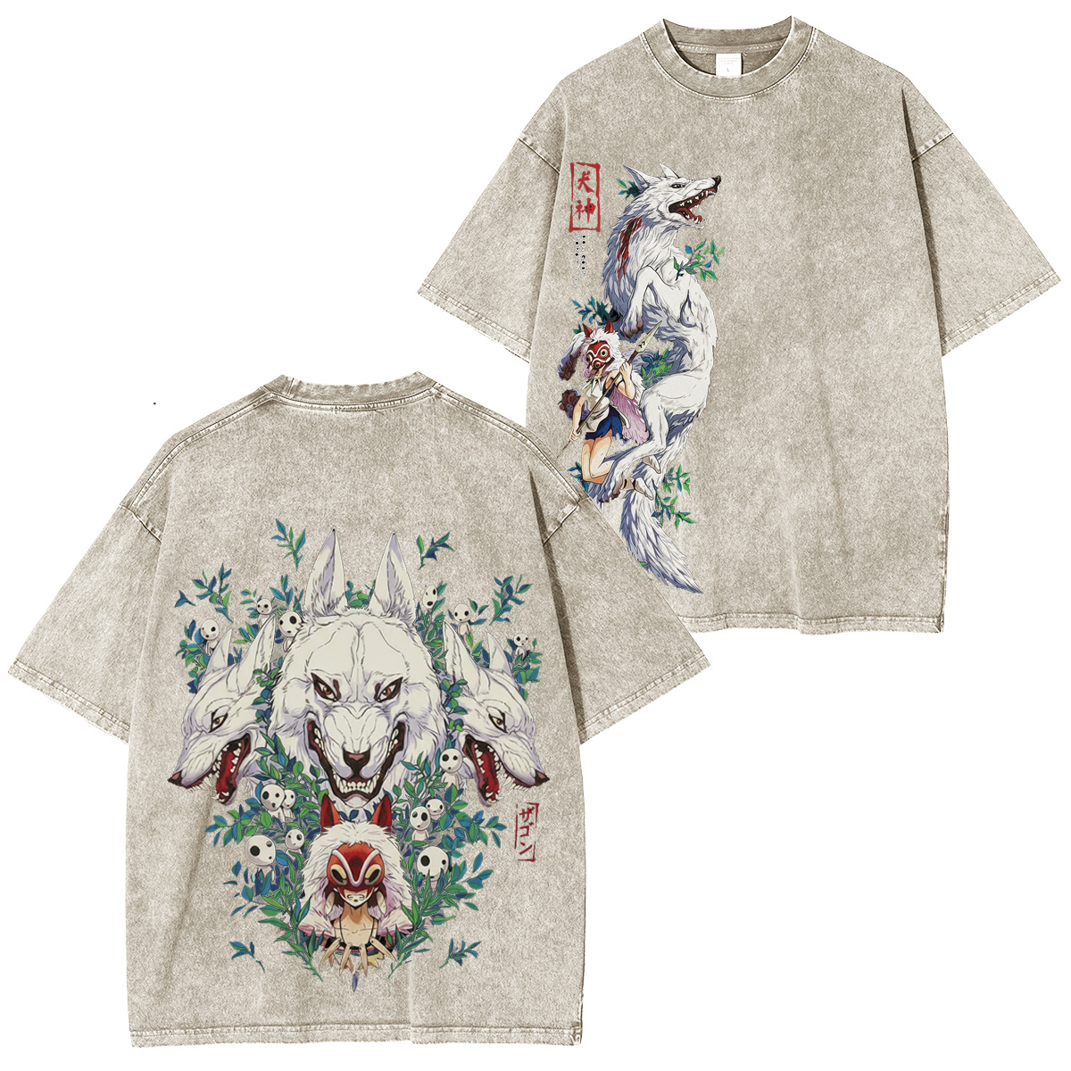Forest Spirits, primal drip — San x Moro energy Princess Mononoke Washed T-shirt/Crewneck/Hoodie