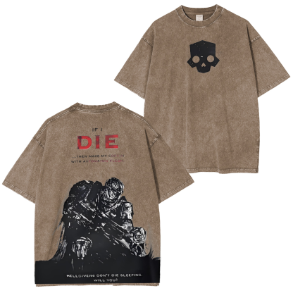 Helldivers Oversized  Washed  Vintage Tee