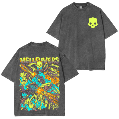Helldivers 2 Vintage Unisex Washed T-Shirt