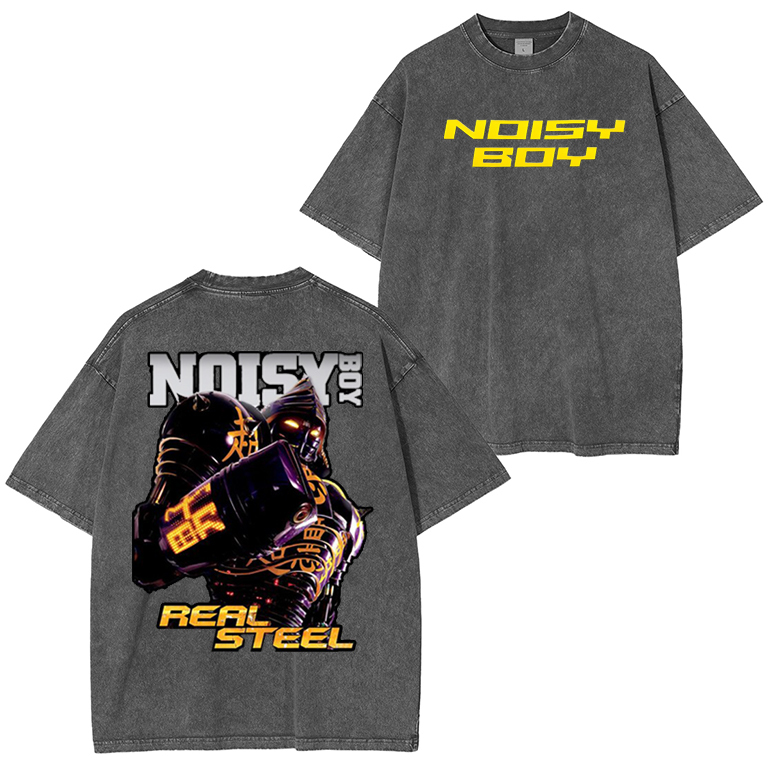 Noisy Boy in Real Steel Movie Black T-Shirt