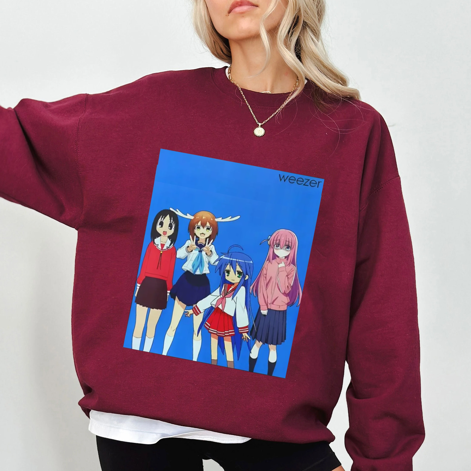 Weezer Nokotan Bocchi Osaka Konata Izumi Unisex Shirt/Crewneck/Hoodie