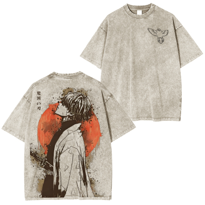 Demon Slayer Kimetsu no Yaiba Anime Washed T-Shirt