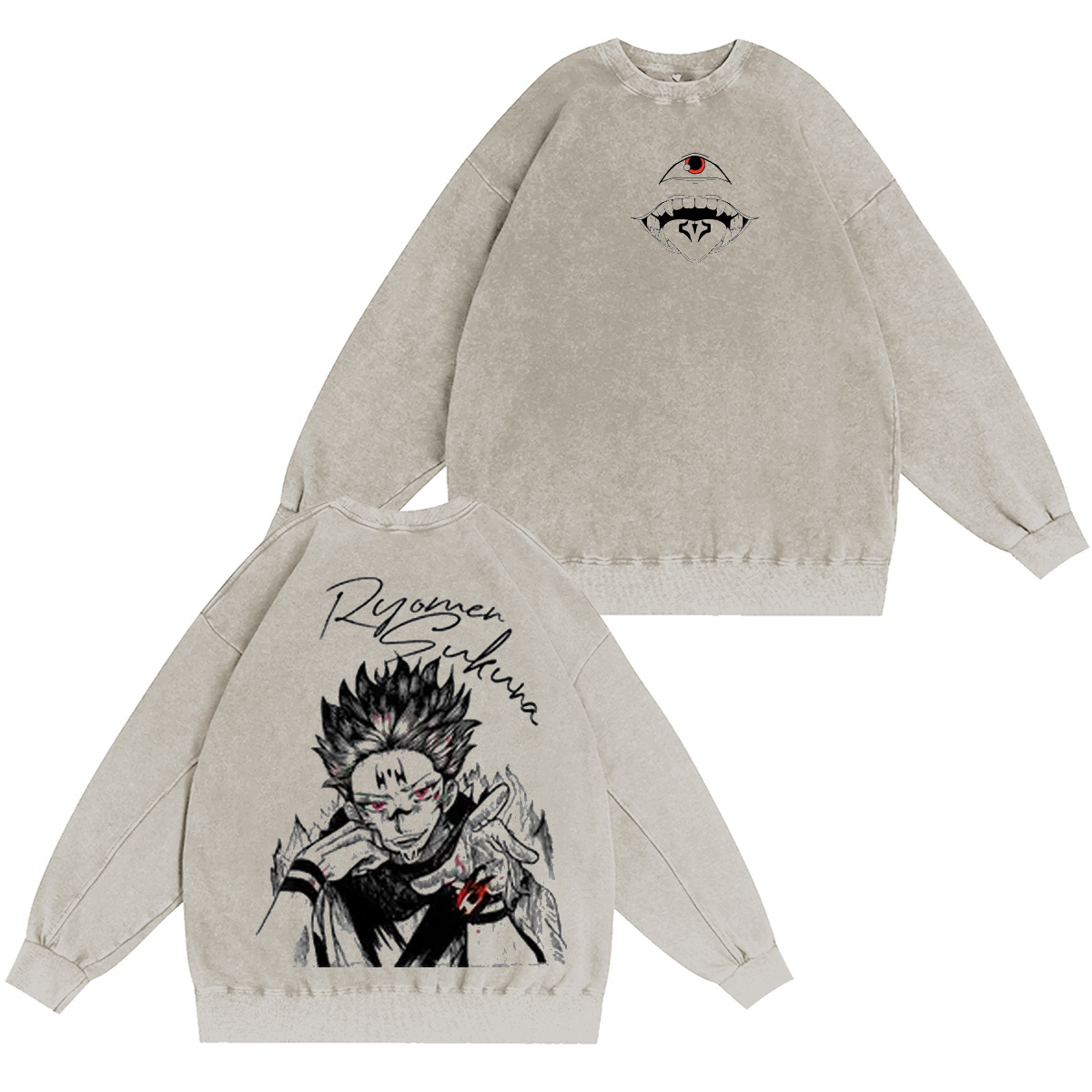 Sukuna Jujutsu Kaisen Washed T-shirt/Crewneck/Hoodie