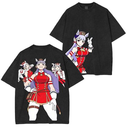 Pretty Derby Gold Ship Oversized  Washed  Vintage Tee