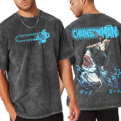 Denji,Chainsaw Man Vintage Oversized T-shirt/Crewneck/Hoodie