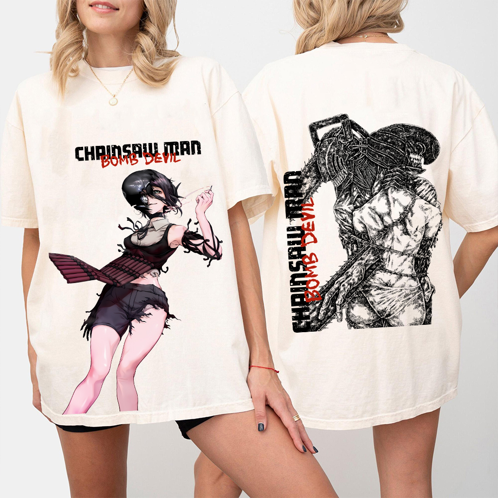 Zere x Denji Chainsaw Man Anime Double Printed Vintage T-shirt/Crewneck/Hoodie