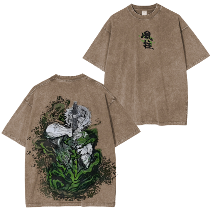 Demon Slayer Sanemi Unisex Washed T-Shirt