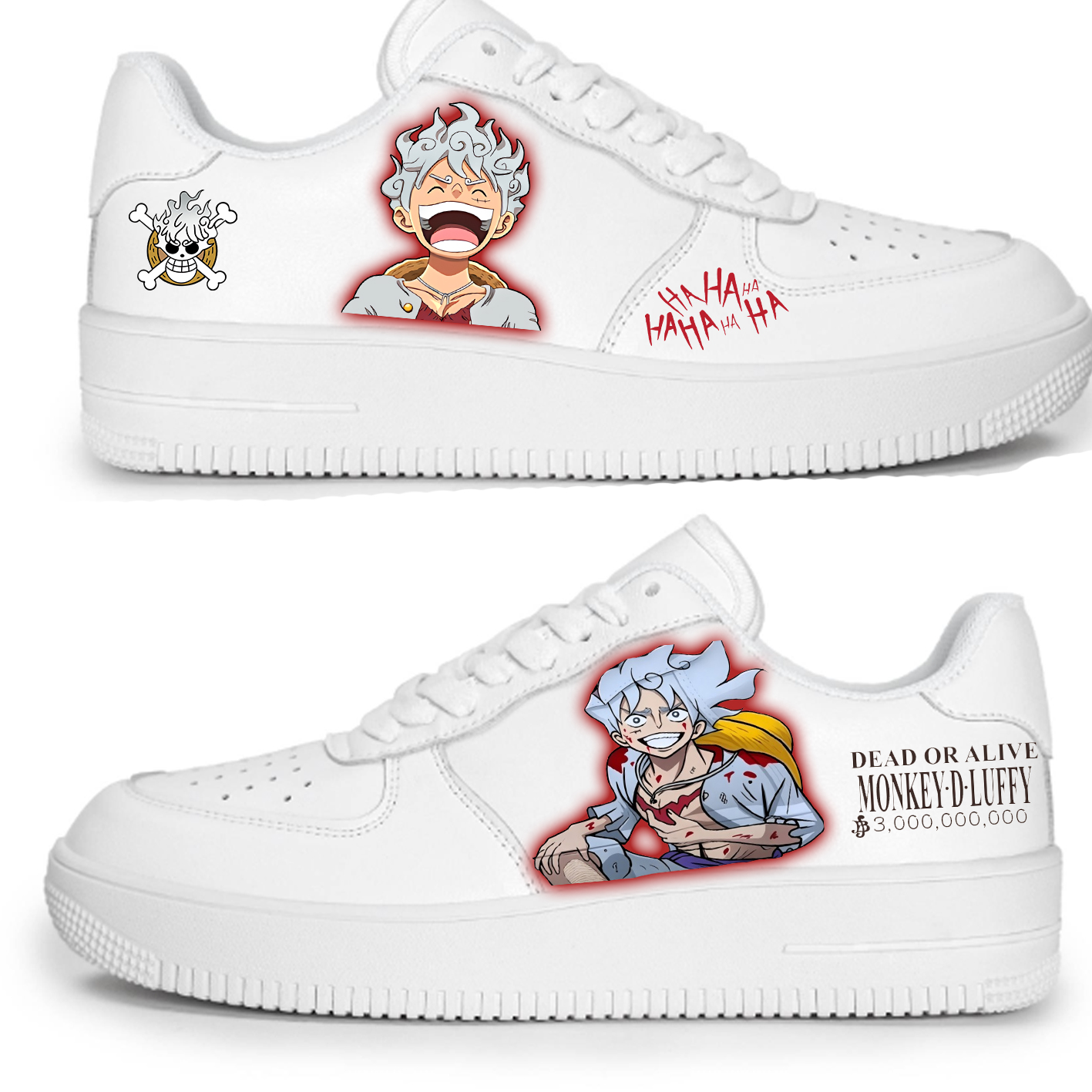 One piece luffy Gear 5 Custom Titans Style Shoes Hand Painted AIR FORCE 1  Shoes