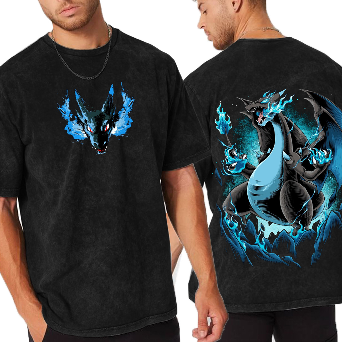 Mega Charizard X Pokemon Vintage Washed T-shirt/Crewneck/Hoodie