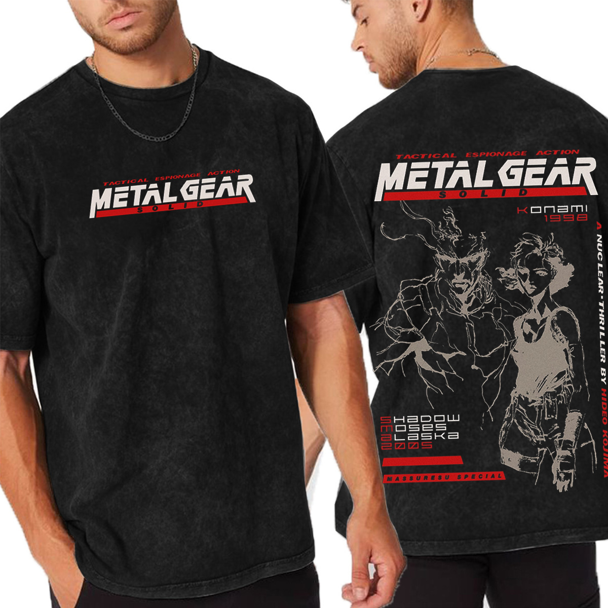 Metal Gear Solid Tactical Espionage Action Vintage Unisex Washed T-Shirt