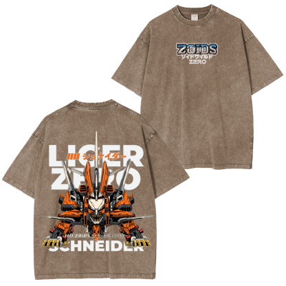 Zoids Giant Robots Animal Printed Washed Unisex T-Shirt
