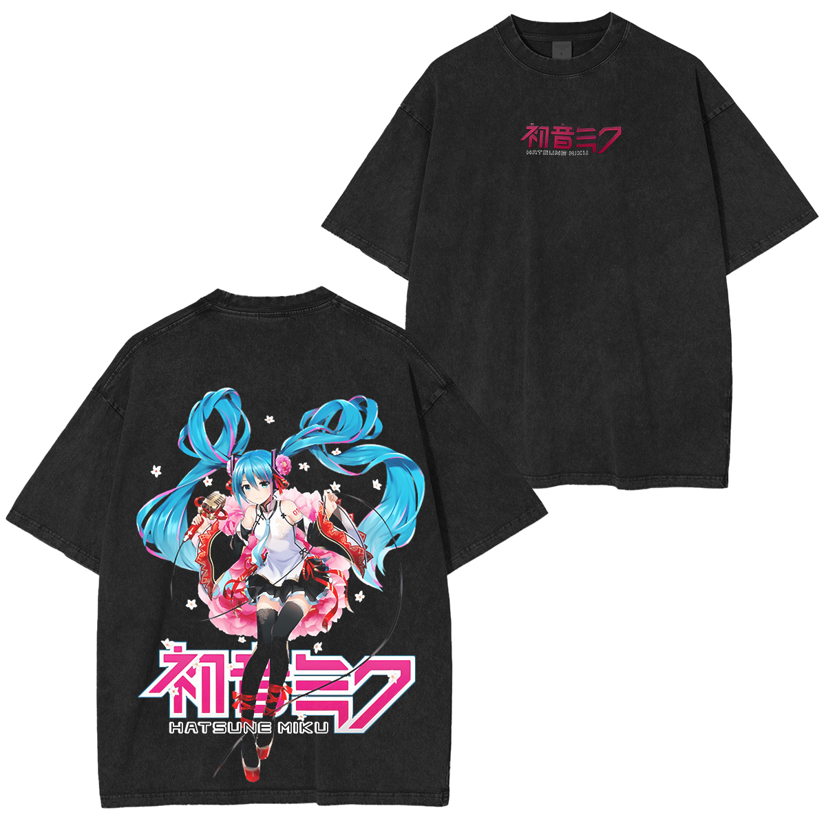Chainsaw Miku Oversized Vintage Washed T-Shirts