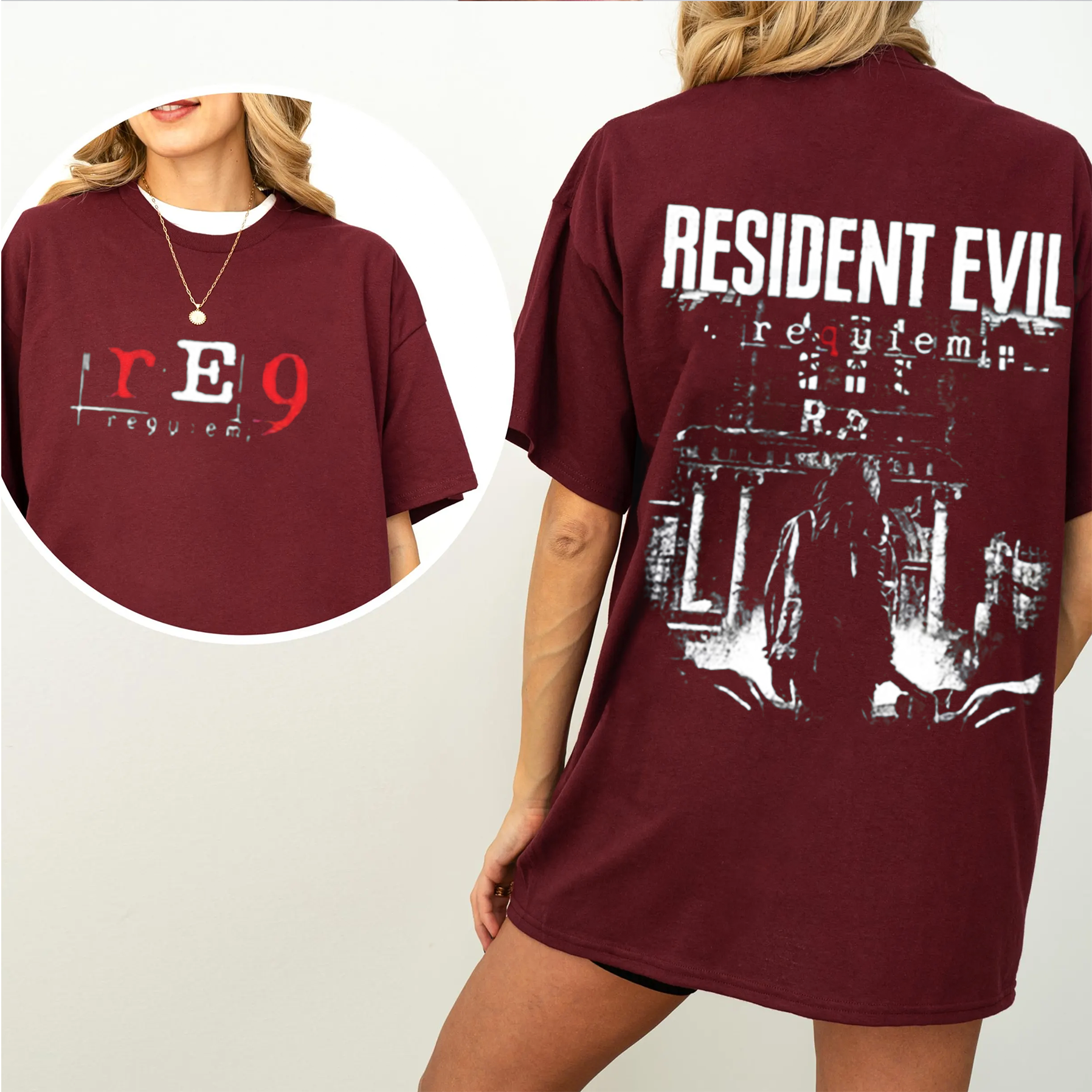 Resident Evil Requiem – Vintage Distressed Leon Kennedy Fan Oversized T-shirt/Crewneck/Hoodie