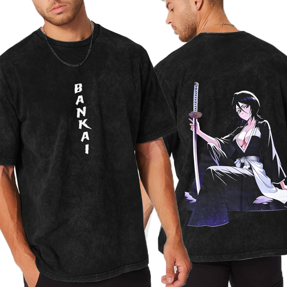 Playera Vintage Lavada Anime Bleach Unisex  Washed T-Shirt/Hoodie/Pullover Sweatshirt