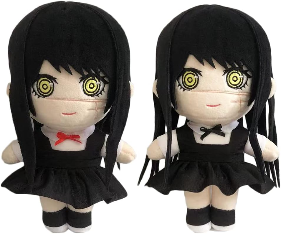 JCvCX Black Hair Girl with Dual Ponytail Plush Toy Anime Figure Stuffed Plushies Soft Doll Pillow