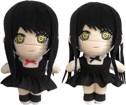 JCvCX Black Hair Girl with Dual Ponytail Plush Toy Anime Figure Stuffed Plushies Soft Doll Pillow