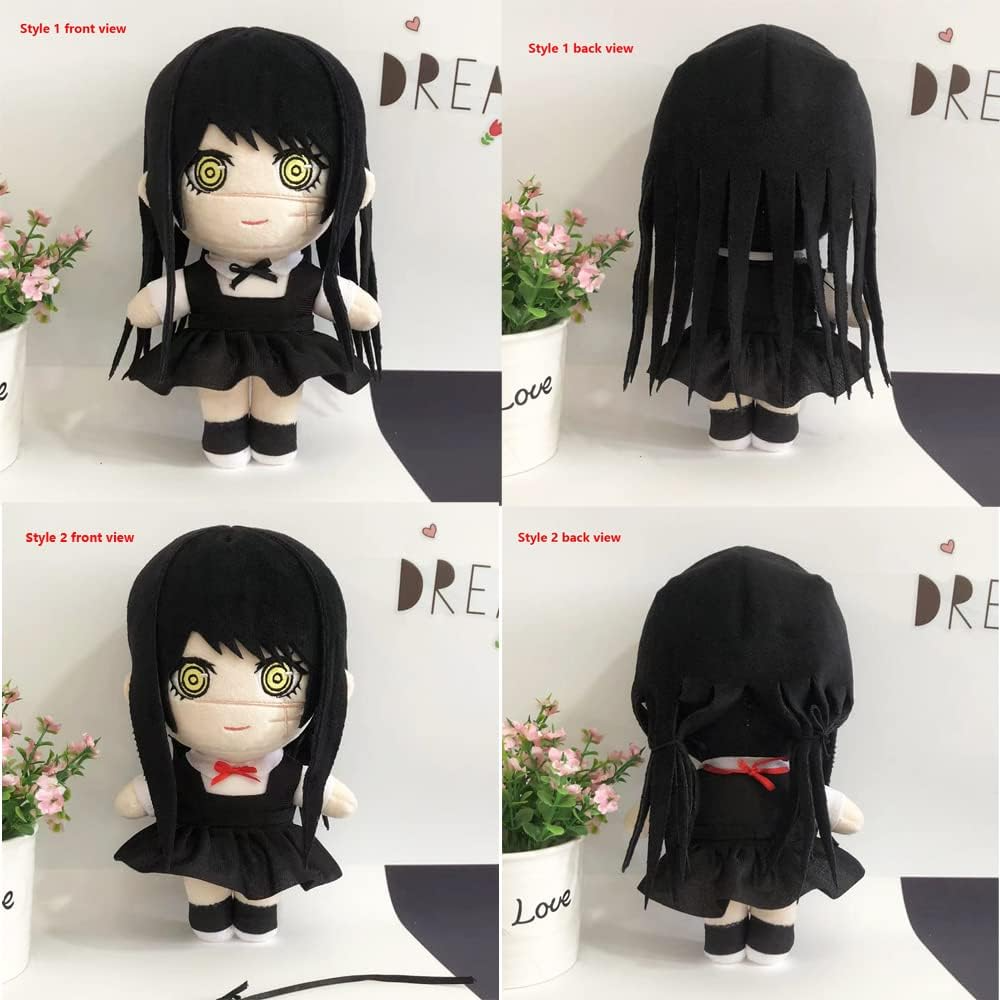 JCvCX Black Hair Girl with Dual Ponytail Plush Toy Anime Figure Stuffed Plushies Soft Doll Pillow