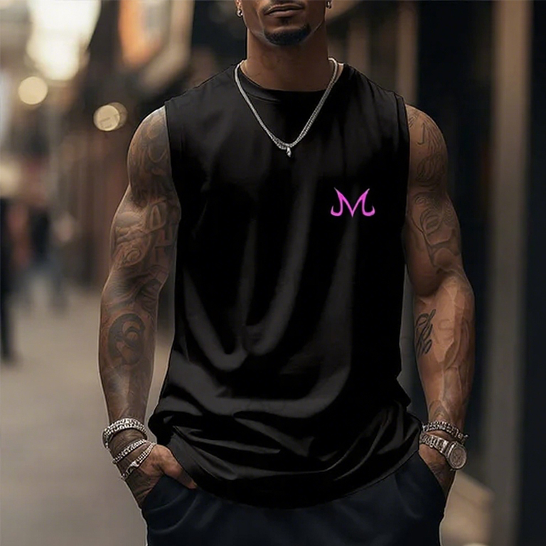 Casual Anime Print Gym Tank Top