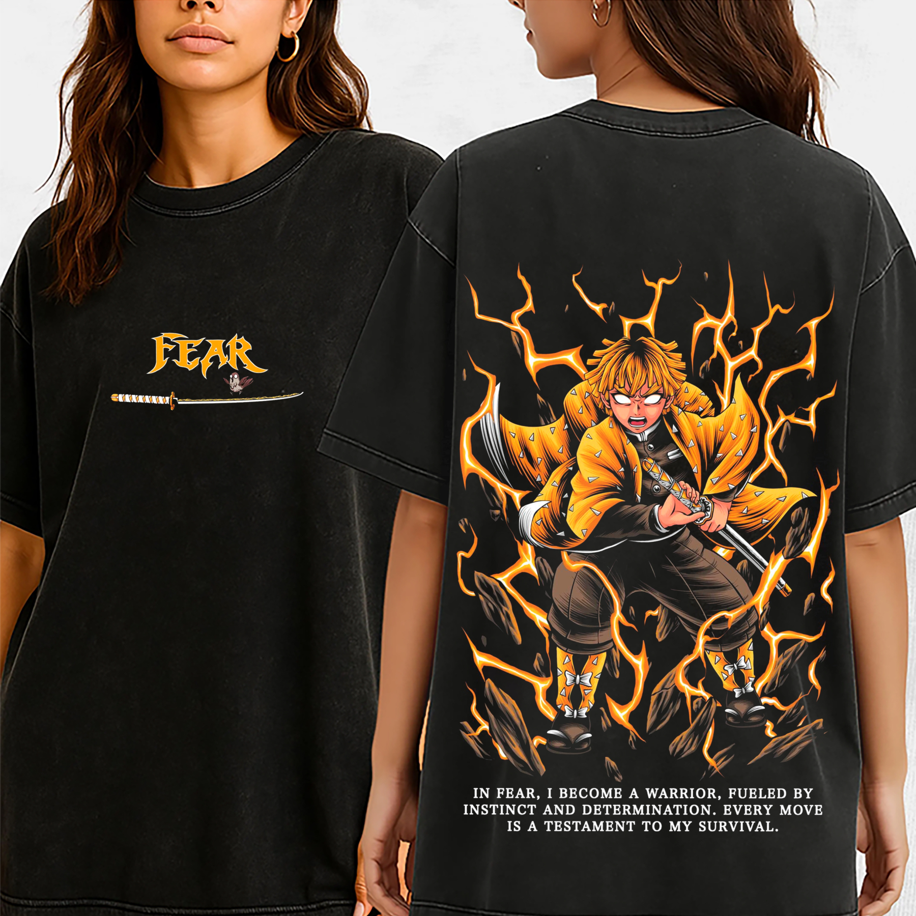 Zenitsu X Fear – Demon Slayer Oversize T-shirt