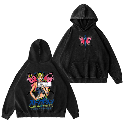 Hot Anime Jojo Bizarre Adventure Vintage Washed T-shirt/Crewneck/Hoodie