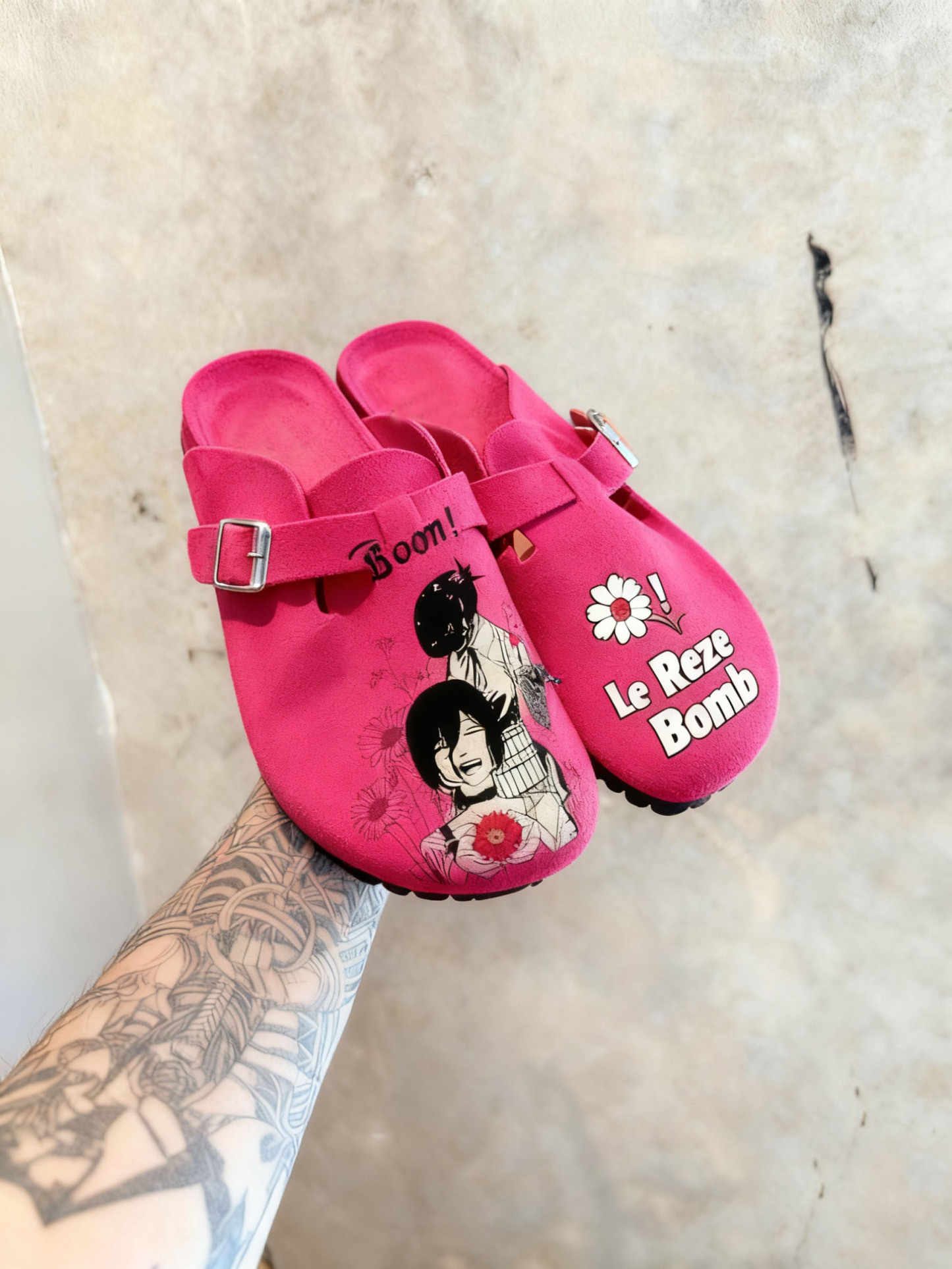 Chainsaw Man Reze Unisex Boston Soft Footbed Suede Leather