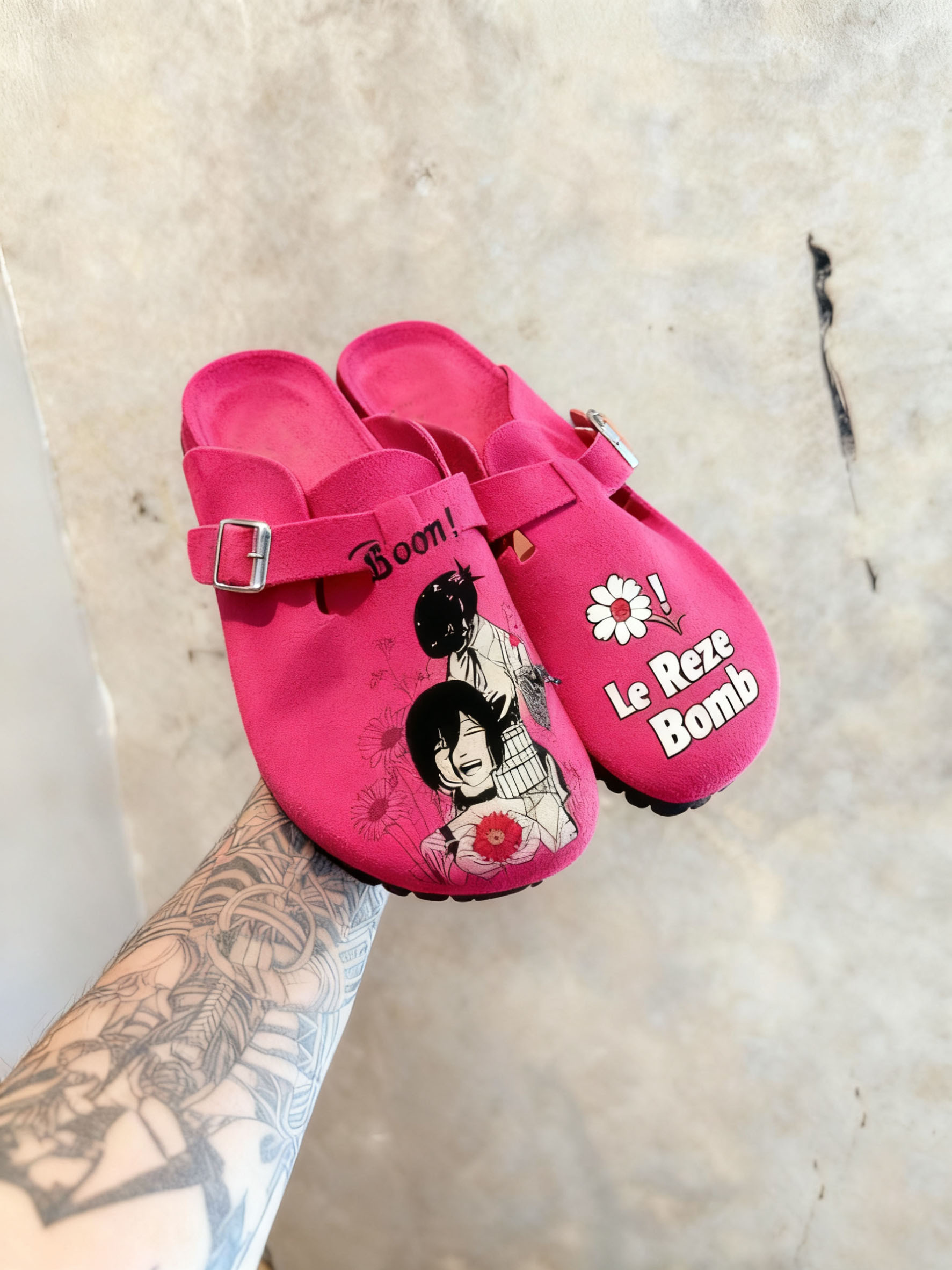 Chainsaw Man Reze Unisex Boston Soft Footbed Suede Leather