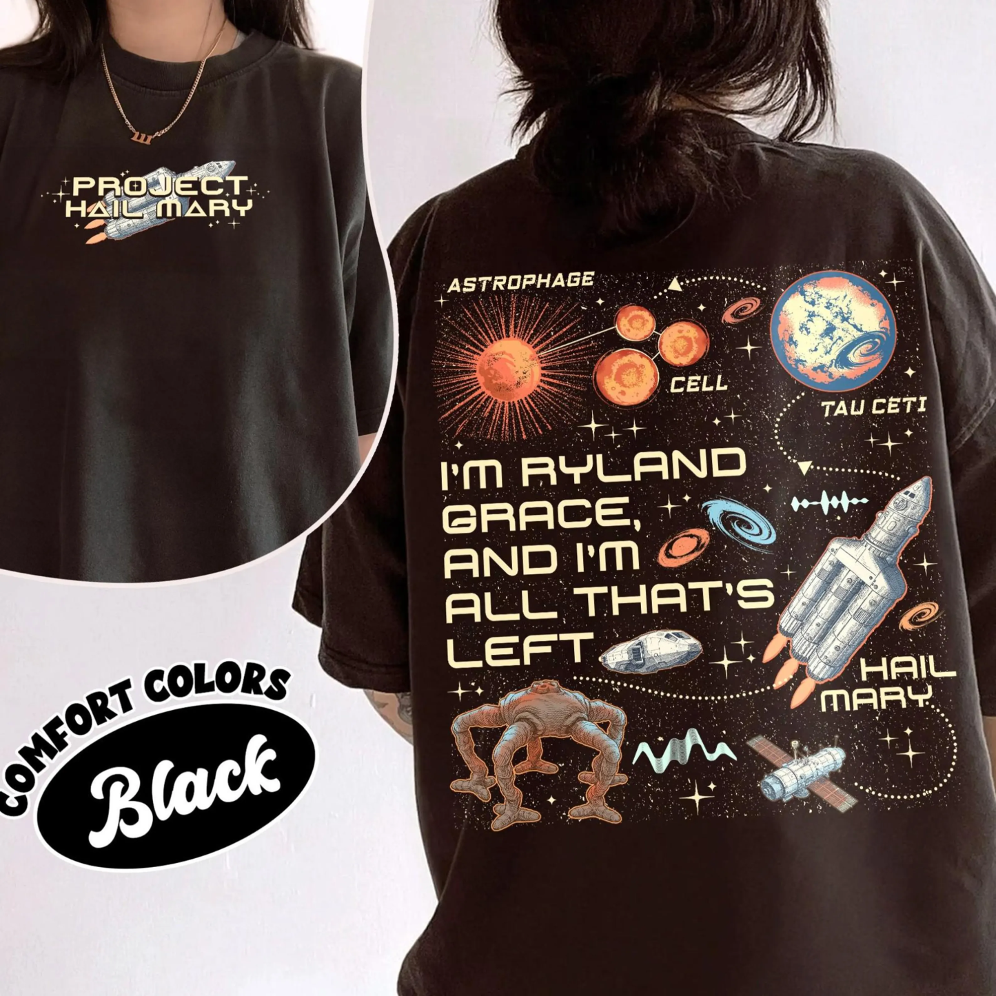 Project Hail Mary,Rocky and Ryland Grace Graphic Inspired Unisex T-shirt/Crewneck/Hoodie